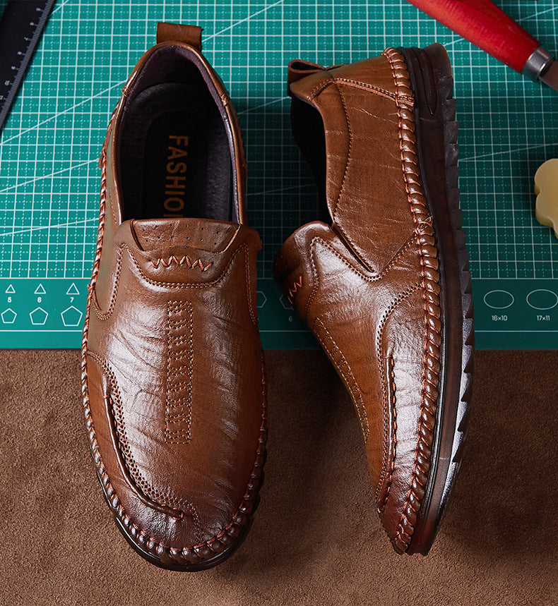 Zapatos De Cuero Retro Respirables Casuales Del Negocio De Los Nuevos Hombres