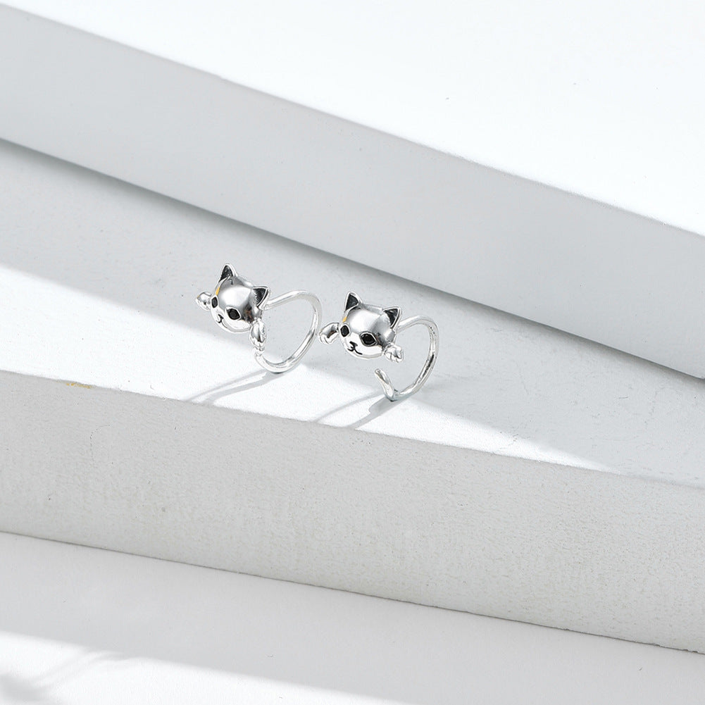 2021 Nueva Hebilla De Oreja De Gato Para Mujer Pendientes De Gato Lindo Europeo Y Americano Accesorios PTEE0454