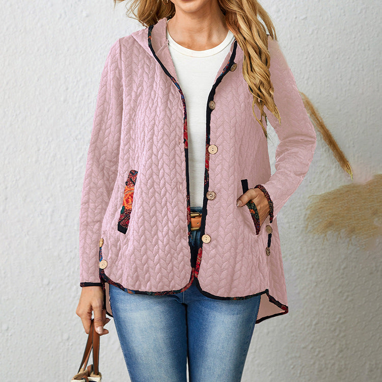 Chaqueta Adelgazante De Algodón De Manga Larga Estampada