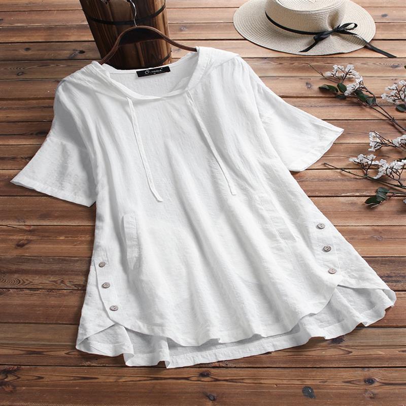 Top De Mujer Corsé Casual Con Botón De Lino