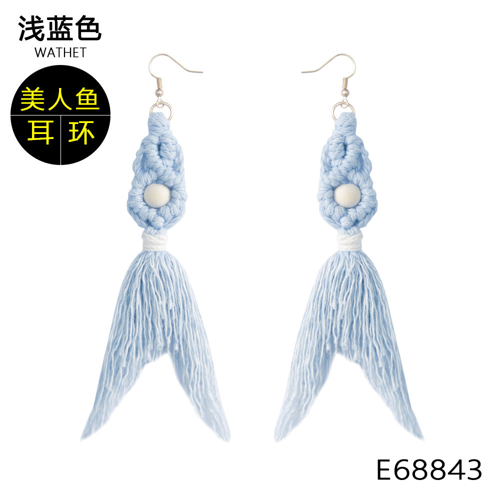 Pendientes De Borla Hechos A Mano, Pendientes Largos De Estilo étnico Retro Europeo Y Americano Para Mujer, Pendientes Personalizados Bohemios, Joyería