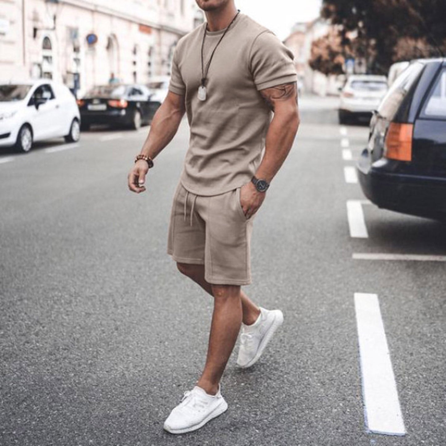 ¡Nueva Llegada! Traje De Dos Piezas Camiseta Y Pantalón Corto