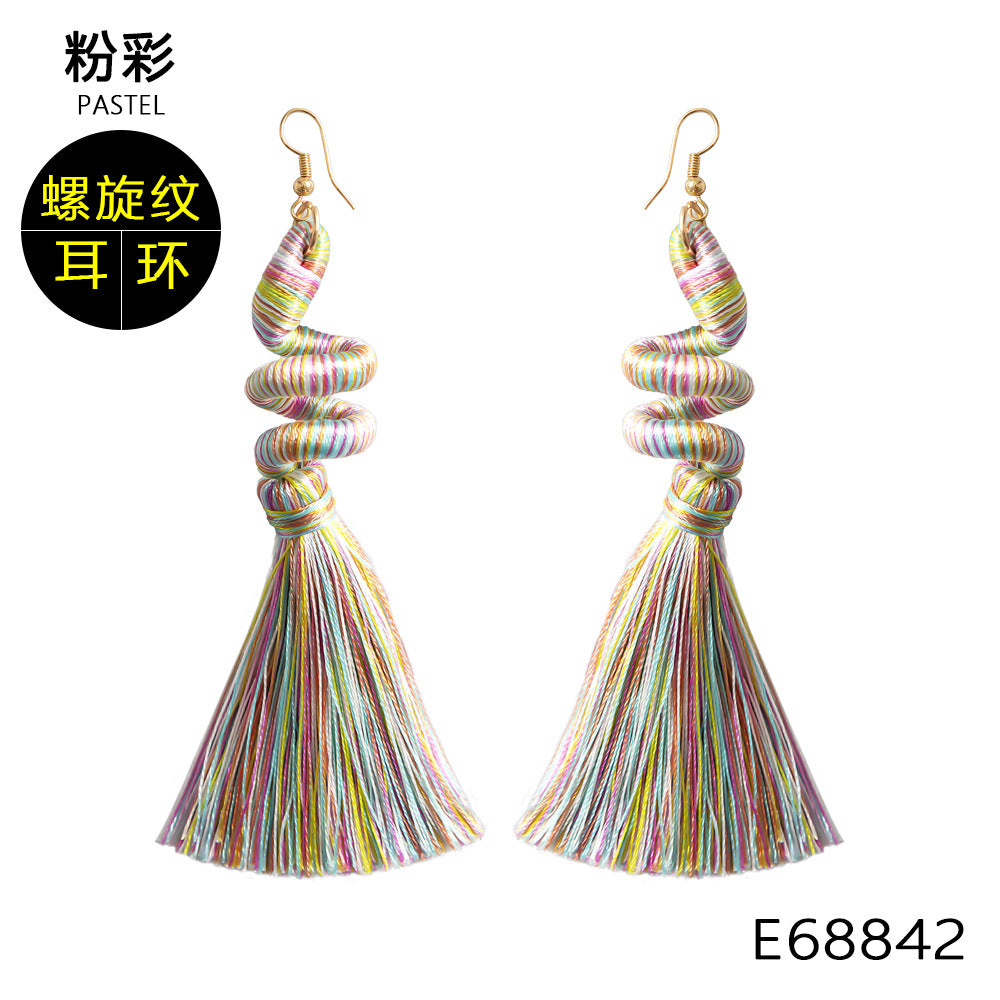 Pendientes De Borla Hechos A Mano, Pendientes Largos De Estilo étnico Retro Europeo Y Americano Para Mujer, Pendientes Personalizados Bohemios, Joyería