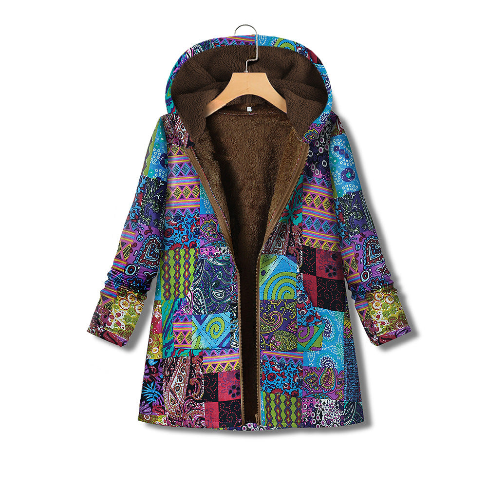 Chaqueta De Algodón De Terciopelo De Largo Medio