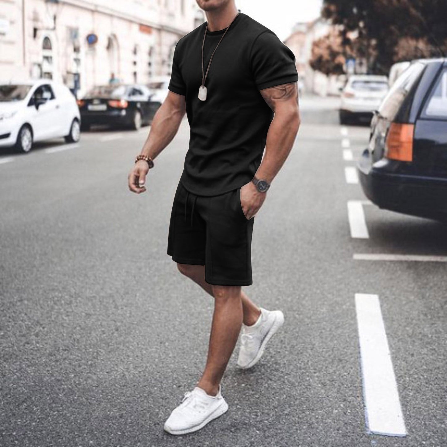 ¡Nueva Llegada! Traje De Dos Piezas Camiseta Y Pantalón Corto