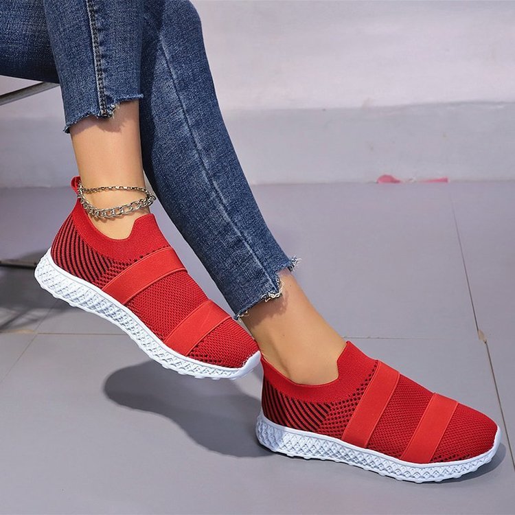 Zapatos de mujer transpirables de malla tejida voladora