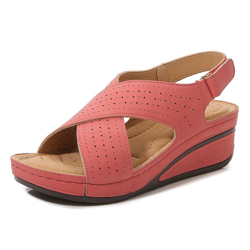 Zapatos De Playa Con Cordones De Velcro Con Tacón De Cuña