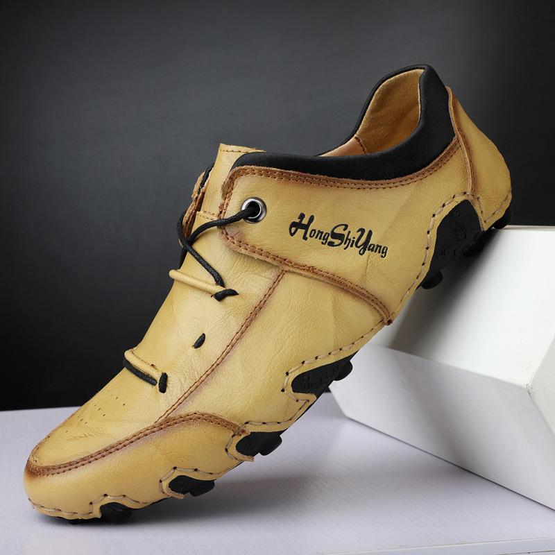 Zapatos casuales de cuero con cordones para hombre