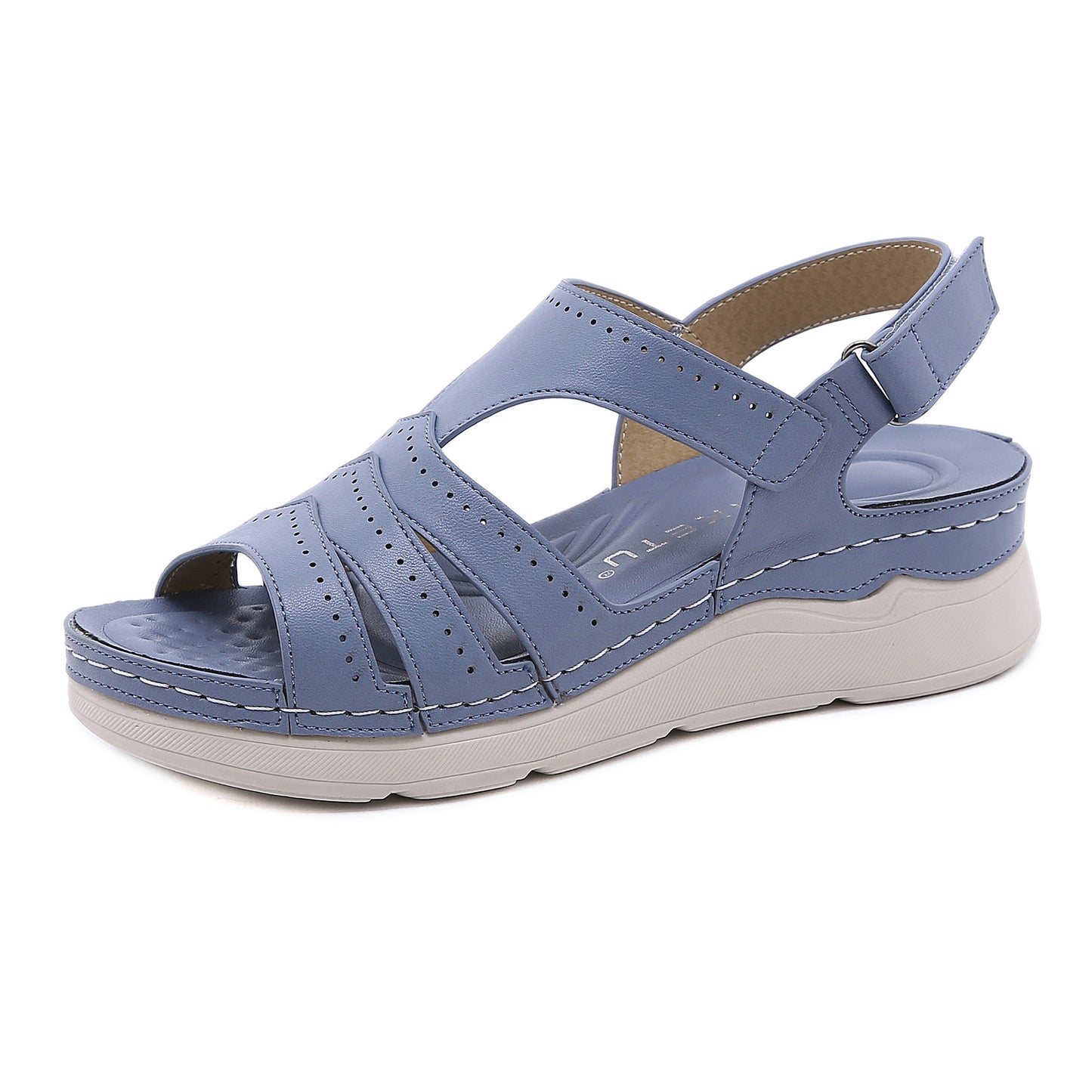 Zapatos Ligeros De Tacón De Cuña Antideslizantes Con Velcro