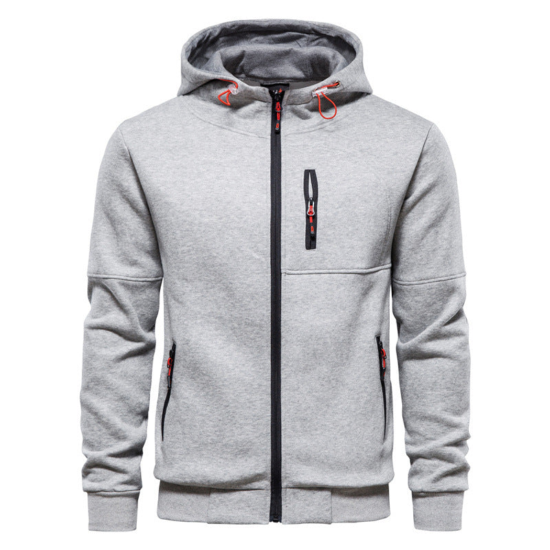 Chaqueta Con Capucha De Nuevo Estilo, Chaqueta De Punto Informal Con Cremallera De Color Sólido Para Hombre, Código Europeo, Más Suéter De Lana