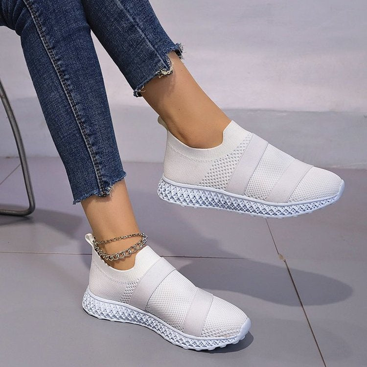 Zapatos de mujer transpirables de malla tejida voladora