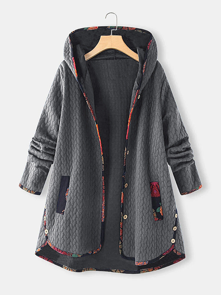 Chaqueta Adelgazante De Algodón De Manga Larga Estampada
