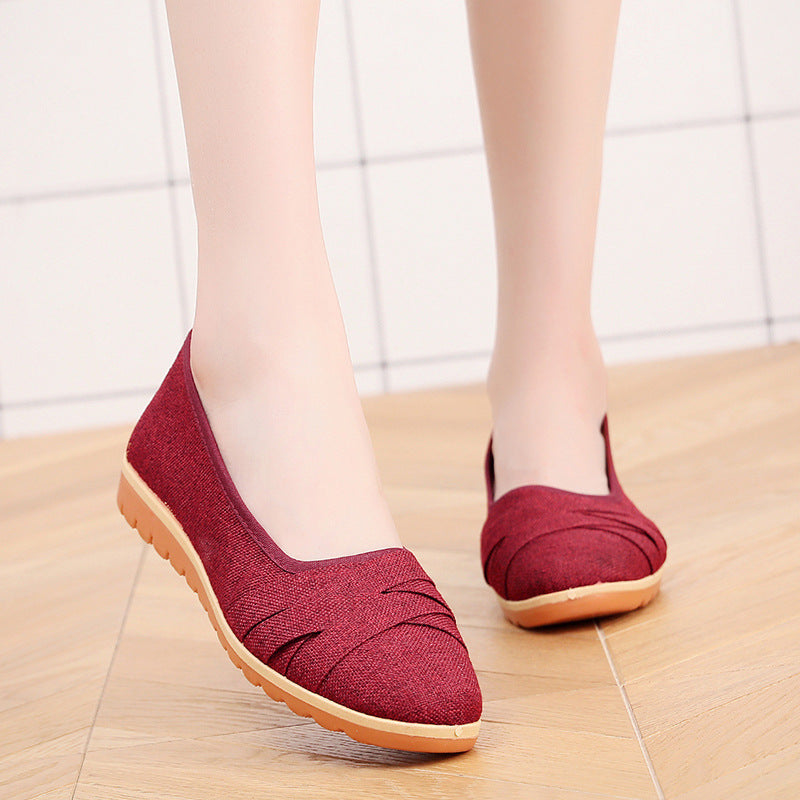 Zapatos Planos Casuales Y Cómodos Con Suela Imitación De Tendón De Buey