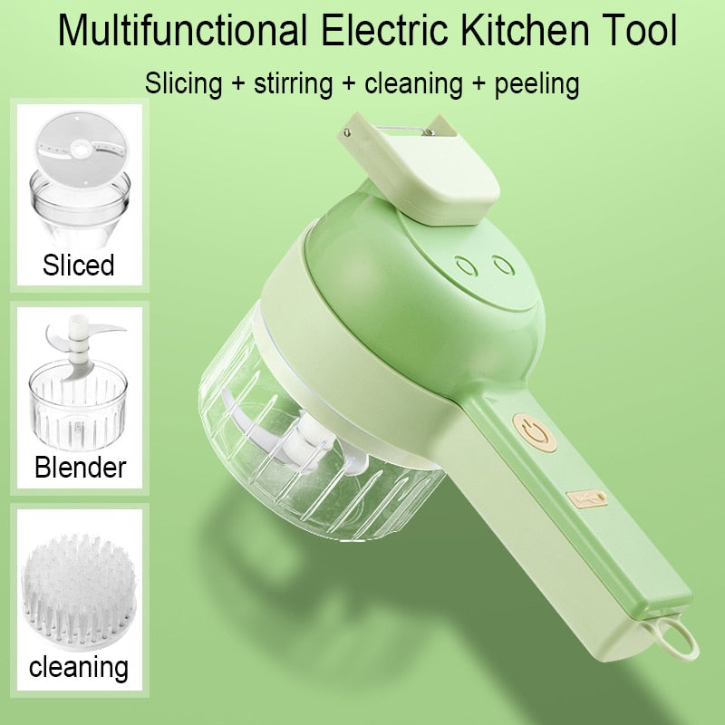 4 En 1 Cortadora Eléctrica Portátil De Verduras