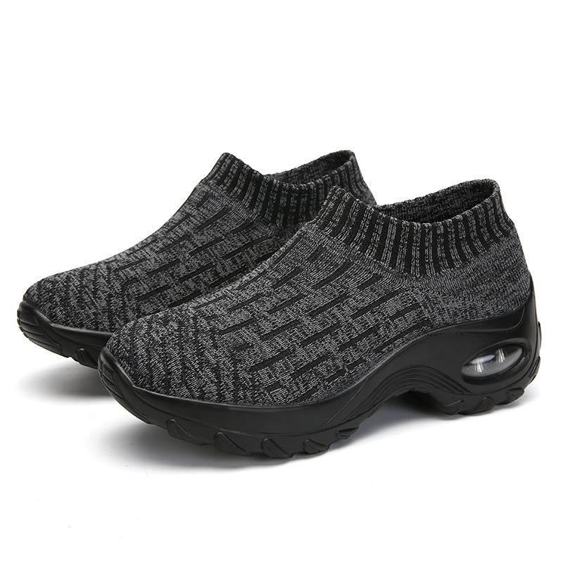 Mujer Malla acolchada de punto transpirable Slip Om Plataforma Zapatos deportivos casuales - MXbueno