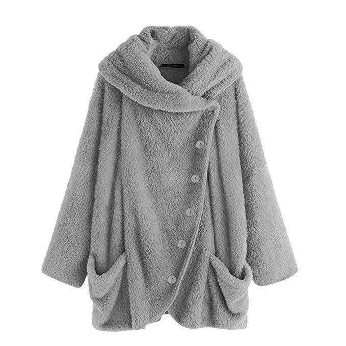 Fleece Solid Color Casual Plus Blusa Talla - MXbueno
