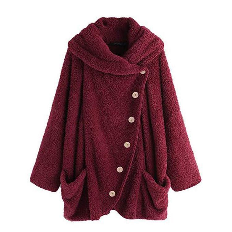 Fleece Solid Color Casual Plus Blusa Talla - MXbueno