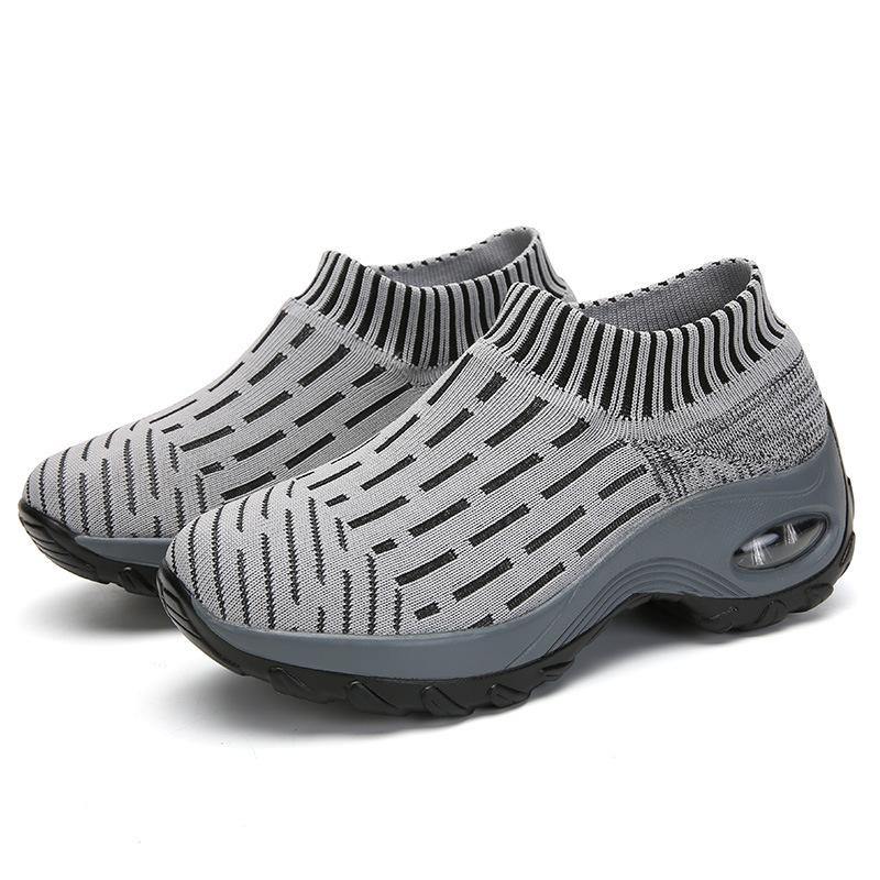 Mujer Malla acolchada de punto transpirable Slip Om Plataforma Zapatos deportivos casuales - MXbueno