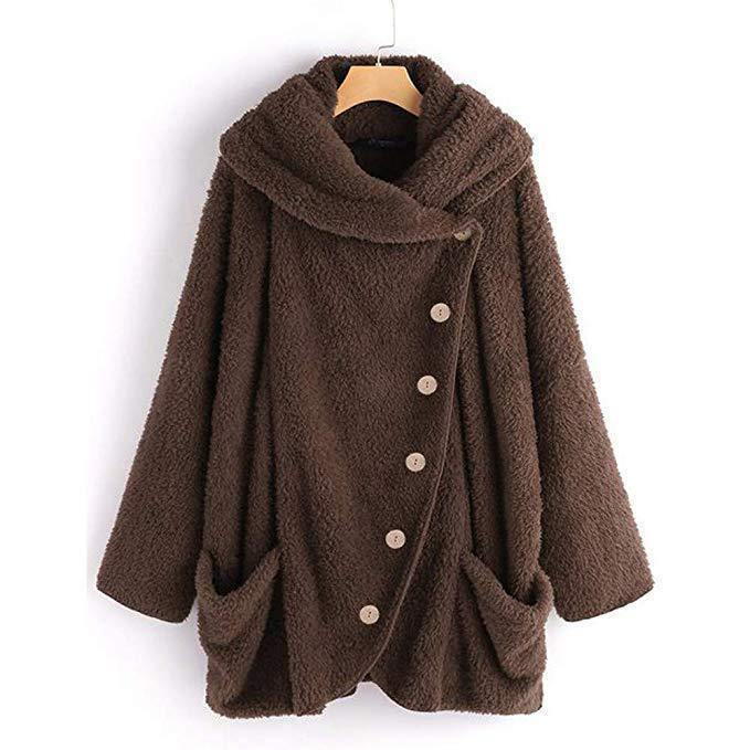 Fleece Solid Color Casual Plus Blusa Talla - MXbueno