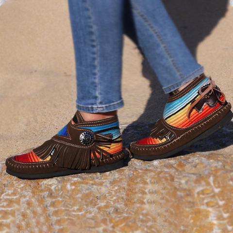 Mocasines de cuero vaquera
