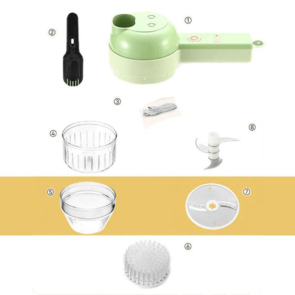 4 En 1 Cortadora Eléctrica Portátil De Verduras