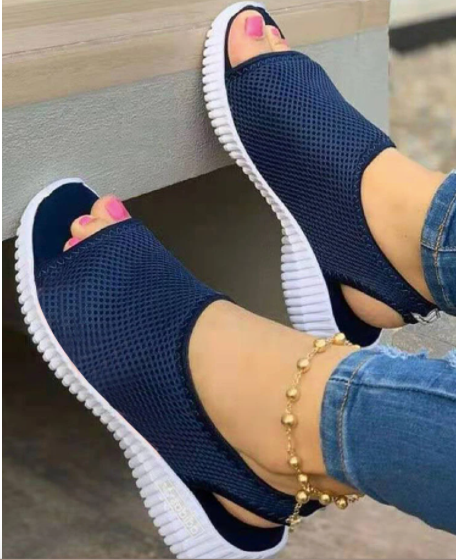 Peep Toe de tejido de punto transpirable Comfy Sandalias - MXbueno