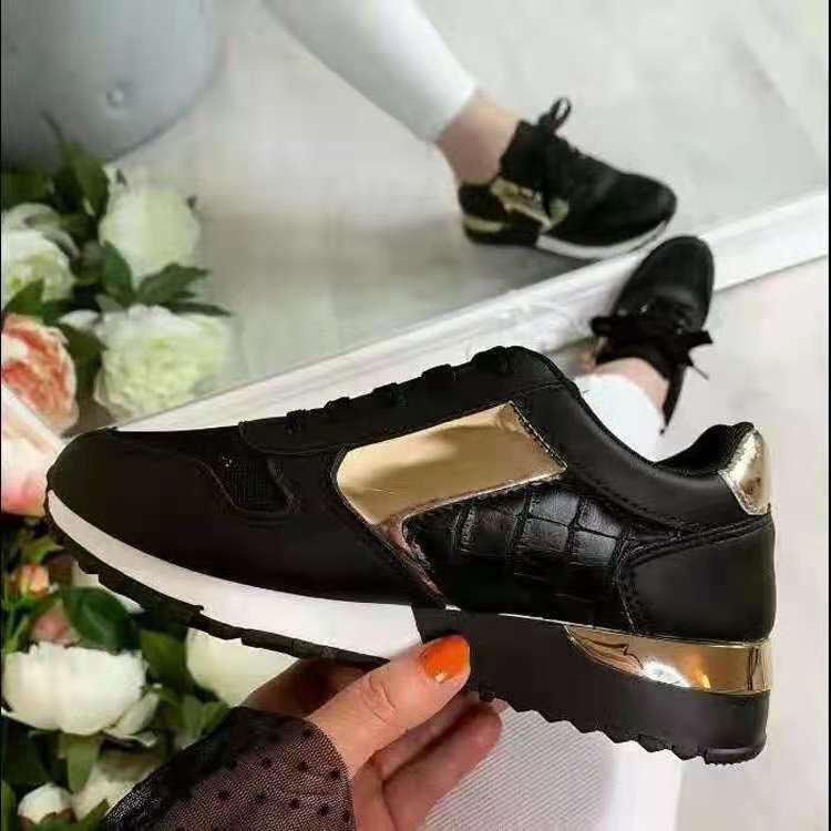 Zapatillas De Running Informales Con Cordones Y Punta Redonda