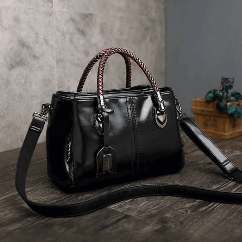 Bolso Tote Clásico Con Múltiples Bolsillos De Cuero Encerado Al Aceite
