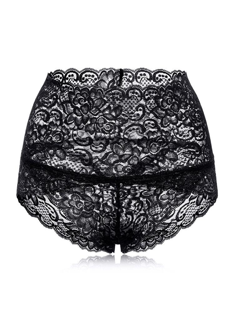 Braguita levantador de glúteos con forma de barriga de algodón de encaje de cintura alta