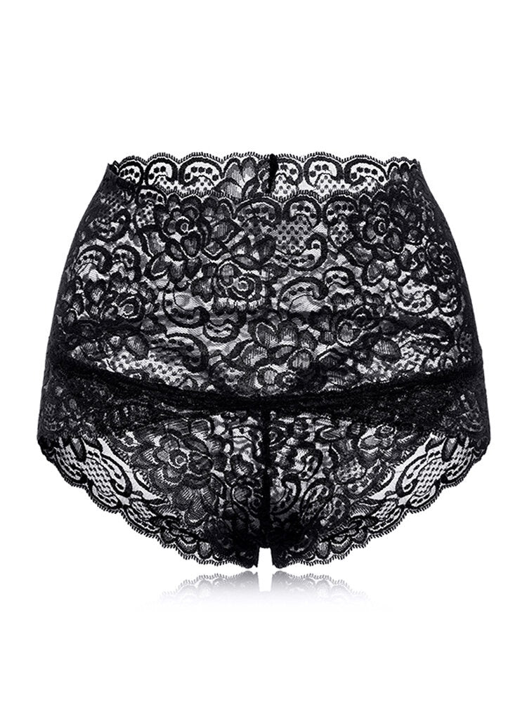 Braguita levantador de glúteos con forma de barriga de algodón de encaje de cintura alta