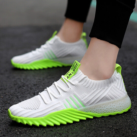 Zapatillas Deportivas Con Cordones Transpirables De Punto Con Bloques De Color