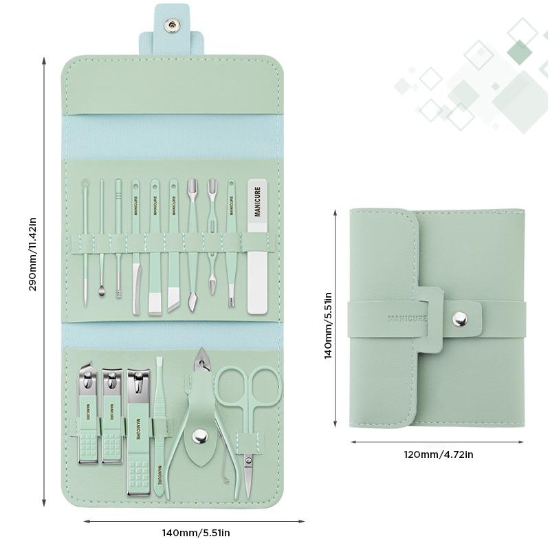 12-16 Piezas / Juego De Cortaúñas Con Bolsa Plegable Kit De Cortaúñas Tijeras Maquillaje Herramientas De Belleza