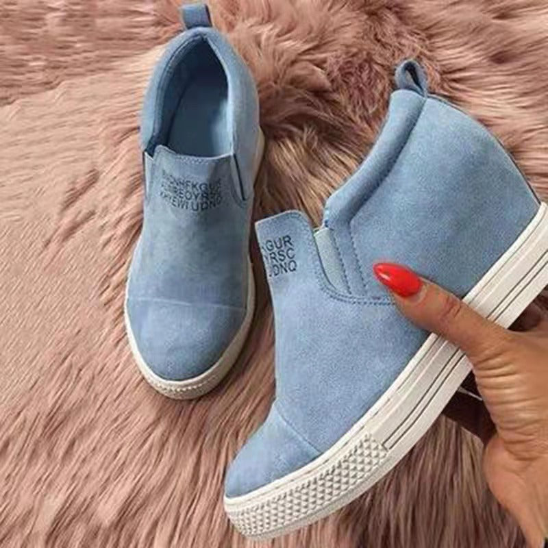 Zapatillas De Tacón De Cuña De Ante Sintético