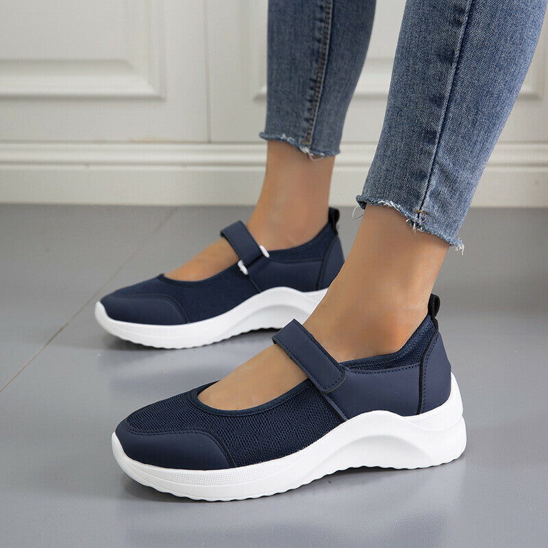 Sandalias Sencillas Con Velcro Y Plataforma Cómodas De Color Liso Para Mujer