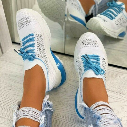 Zapatillas Slip Con Diamantes De Imitación