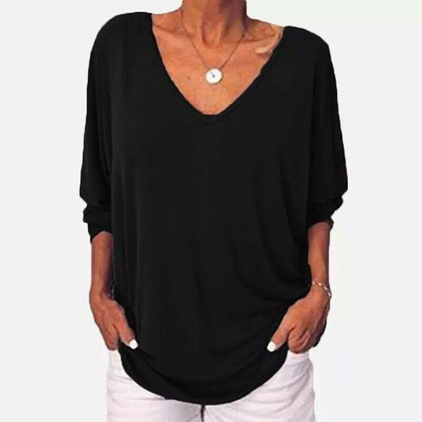 Botones traseros de manga 3/4 con cuello en V