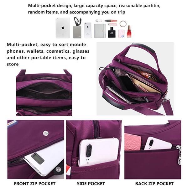 Moda de mujer impermeable nylon bolsa antirrobo multifuncional bolso