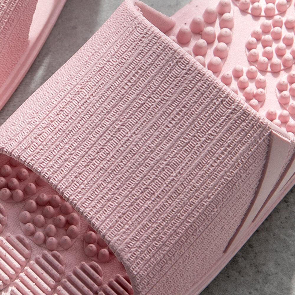 Mujer Cuarto de baño Masaje Acupoint Sole Color sólido Plano zapatillas