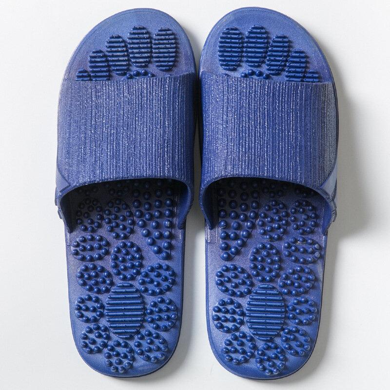 Mujer Cuarto de baño Masaje Acupoint Sole Color sólido Plano zapatillas