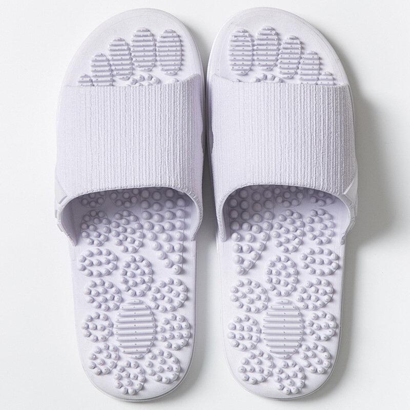 Mujer Cuarto de baño Masaje Acupoint Sole Color sólido Plano zapatillas