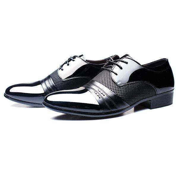 Zapatos blucher formales con detalle de cuadro de puntera puntiaguda con cordones para hombres