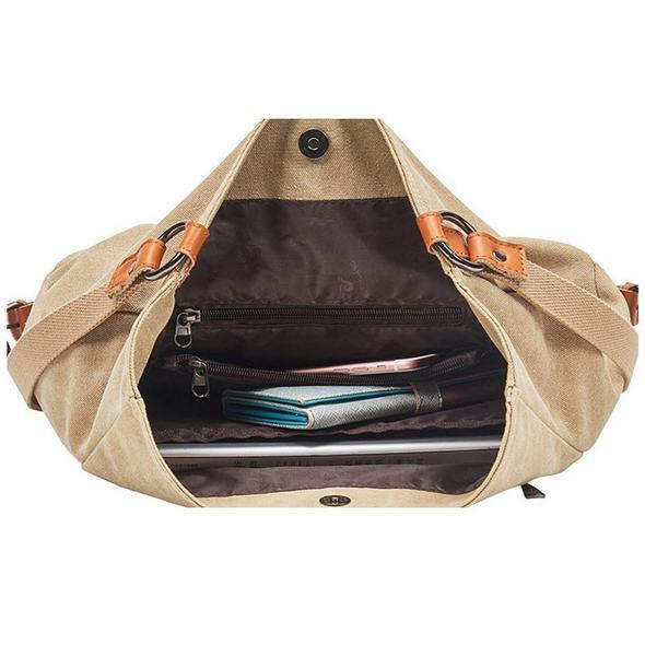 2021 Estilo Bolsos De Las Mujeres 2-en-1 Mochila Lona Mochila-hombro Bolsa