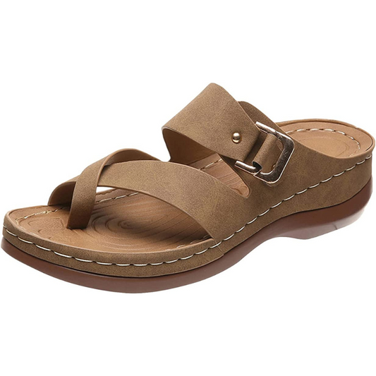 Sandalias De Piel Para Mujer Con Soporte Para El Arco