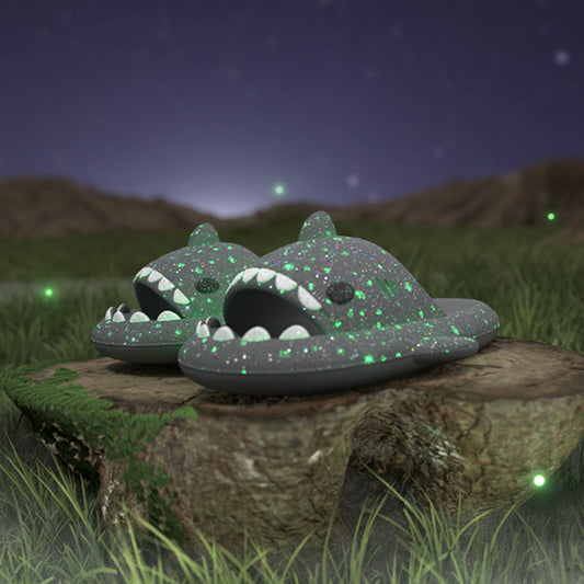 Zapatillas Shark Con Diseño De Lámparas De Noche Estrellada Zapatillas De Baño Zapatos De Mujer De Casa De Pareja