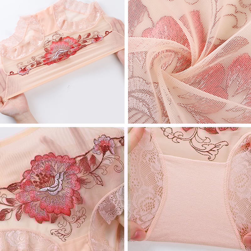 🌸 Pantalones Bordados De Encaje De Alta Gama De Cintura Alta