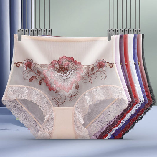 🌸 Pantalones Bordados De Encaje De Alta Gama De Cintura Alta