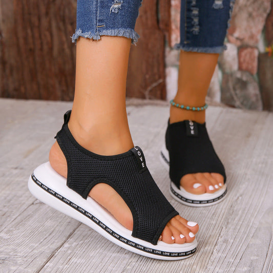 Sandalias Tejidas Con Fondo Plano