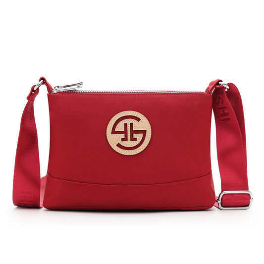 Bolso De Mujer De Nylon Diagonal De Color De Choque Simple Billetera Cero