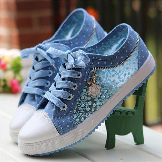 Zapatillas con estampado de lunares y estampado floral - MXbueno