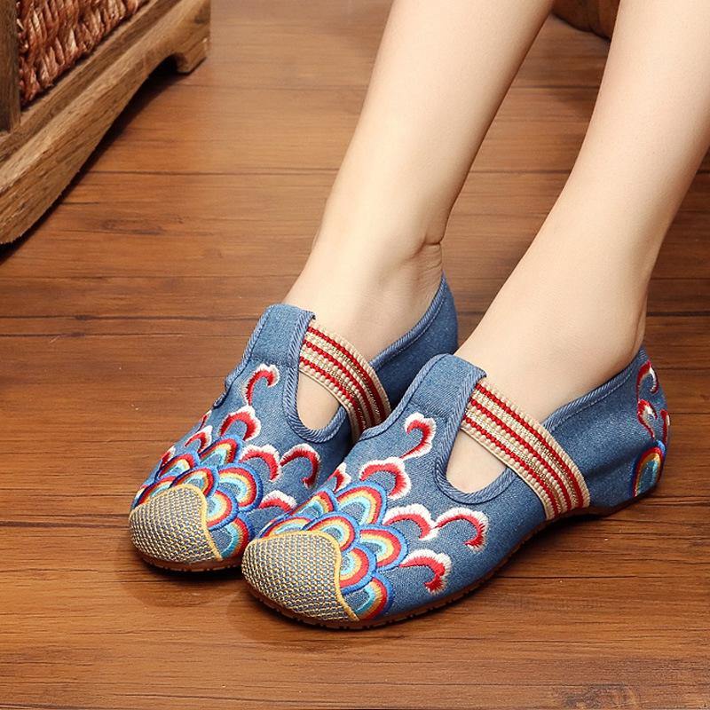 Zapatillas de lona con dibujo japones de onda para Señoras - MXbueno
